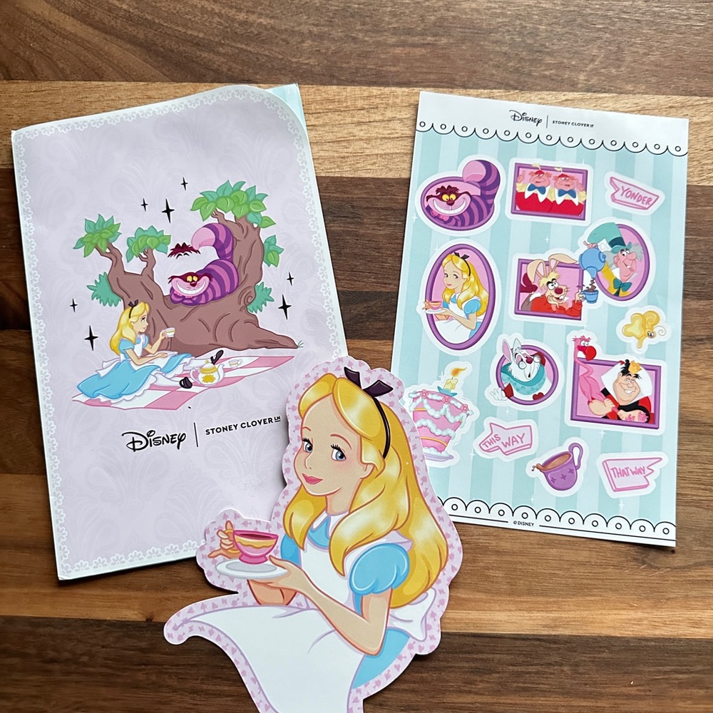 Stoney Clover Lane x Alice in Wonderland Disney stickers & postcard set